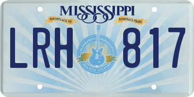 MS license plate LRH817