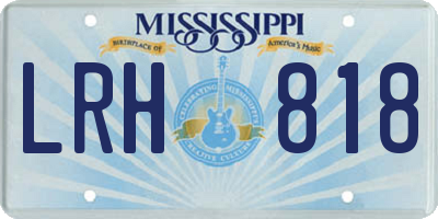 MS license plate LRH818