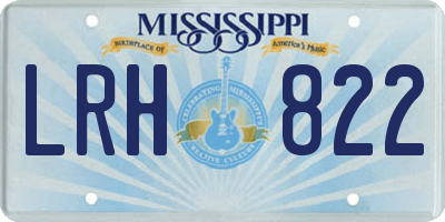 MS license plate LRH822
