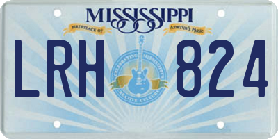 MS license plate LRH824