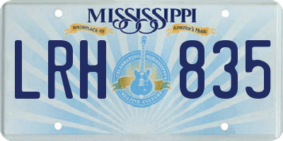 MS license plate LRH835