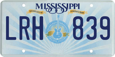 MS license plate LRH839