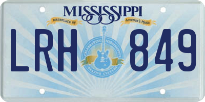 MS license plate LRH849