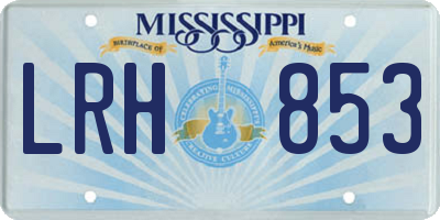 MS license plate LRH853