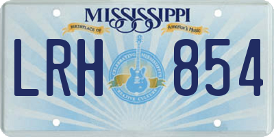 MS license plate LRH854