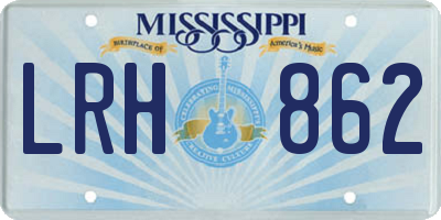 MS license plate LRH862