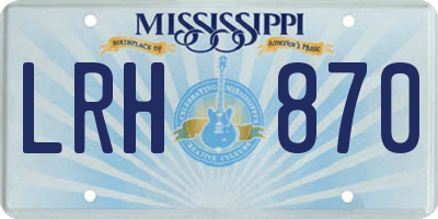 MS license plate LRH870