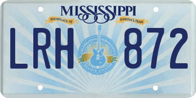 MS license plate LRH872