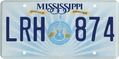 MS license plate LRH874