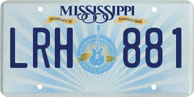 MS license plate LRH881