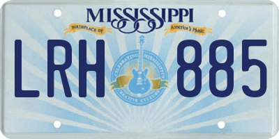 MS license plate LRH885