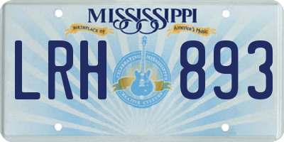 MS license plate LRH893