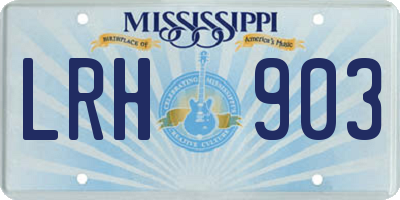MS license plate LRH903