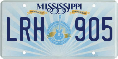 MS license plate LRH905