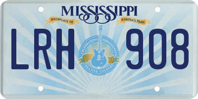 MS license plate LRH908
