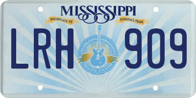 MS license plate LRH909