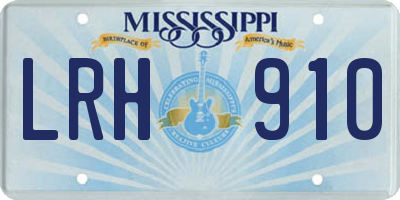 MS license plate LRH910