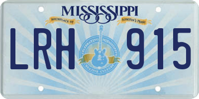 MS license plate LRH915