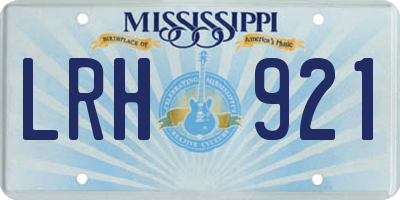 MS license plate LRH921