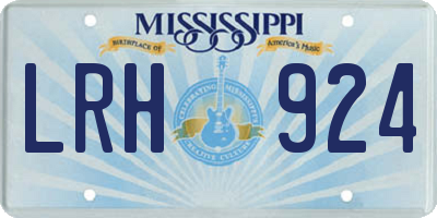 MS license plate LRH924