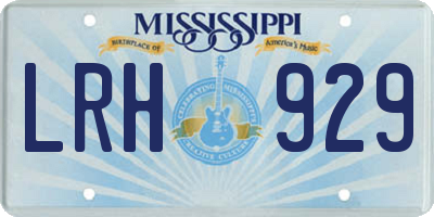 MS license plate LRH929