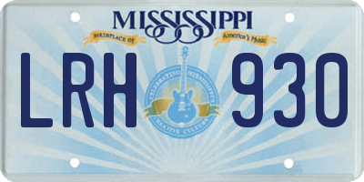 MS license plate LRH930