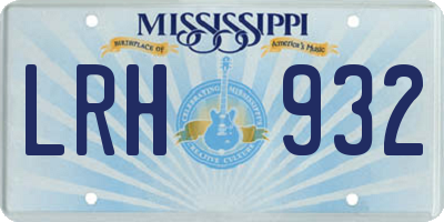 MS license plate LRH932