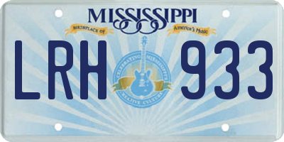 MS license plate LRH933