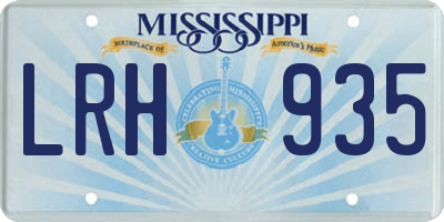MS license plate LRH935
