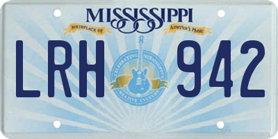 MS license plate LRH942