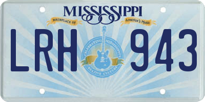 MS license plate LRH943