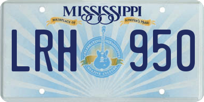 MS license plate LRH950