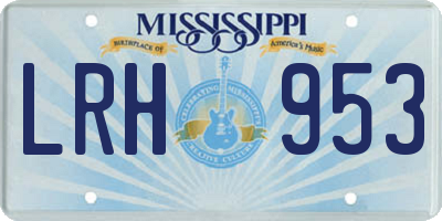 MS license plate LRH953