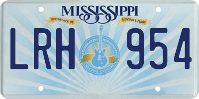 MS license plate LRH954