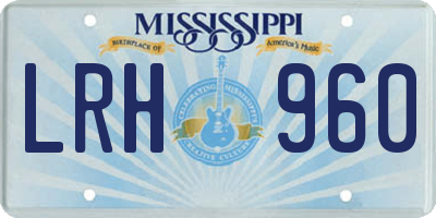 MS license plate LRH960