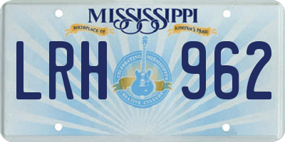 MS license plate LRH962
