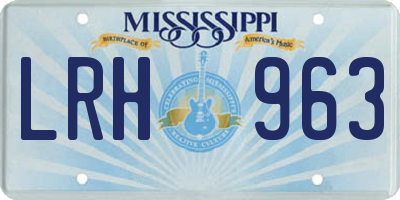 MS license plate LRH963