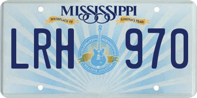 MS license plate LRH970
