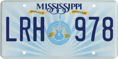 MS license plate LRH978