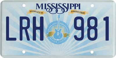 MS license plate LRH981
