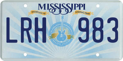 MS license plate LRH983