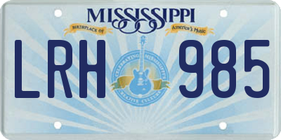 MS license plate LRH985
