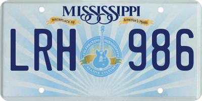MS license plate LRH986