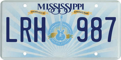 MS license plate LRH987