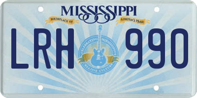 MS license plate LRH990