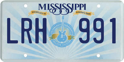 MS license plate LRH991