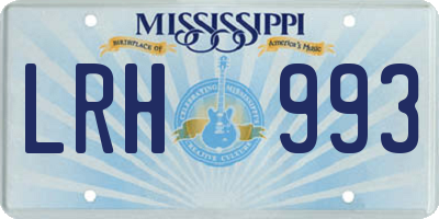 MS license plate LRH993