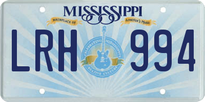 MS license plate LRH994