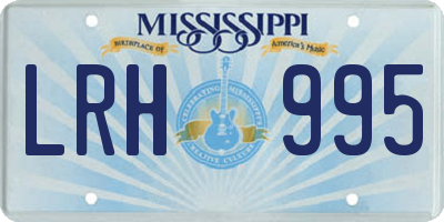 MS license plate LRH995