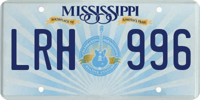 MS license plate LRH996